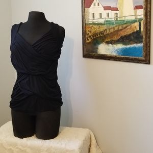 Black Rouched Sleeveless Top